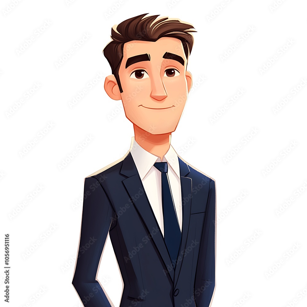 Cartoon guy in a business suit and tie on a white background. Cartoon guy in a business suit and tie on a white background.