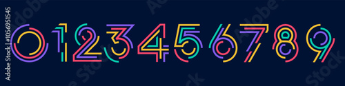 set of creative number 1 to 10 logo designs. abstract number colorful design vector illustration