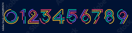 set of creative number 1 to 10 logo designs. abstract number colorful design vector illustration