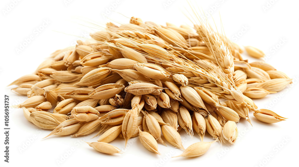 Obraz premium Barley Seeds isolated on pure white background