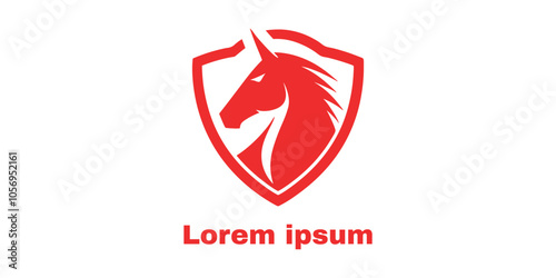 horse shield vector logo template for branding