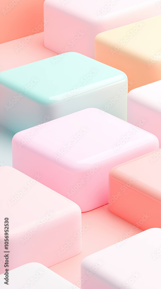 soft 3D minimal design featuring pastel blocks creates serene and modern aesthetic. gentle colors evoke calming atmosphere, perfect for contemporary decor soft 3D minimal design featuring pastel blocks creates serene and modern aesthetic. gentle colors evoke calming atmosphere, perfect for contemporary decor