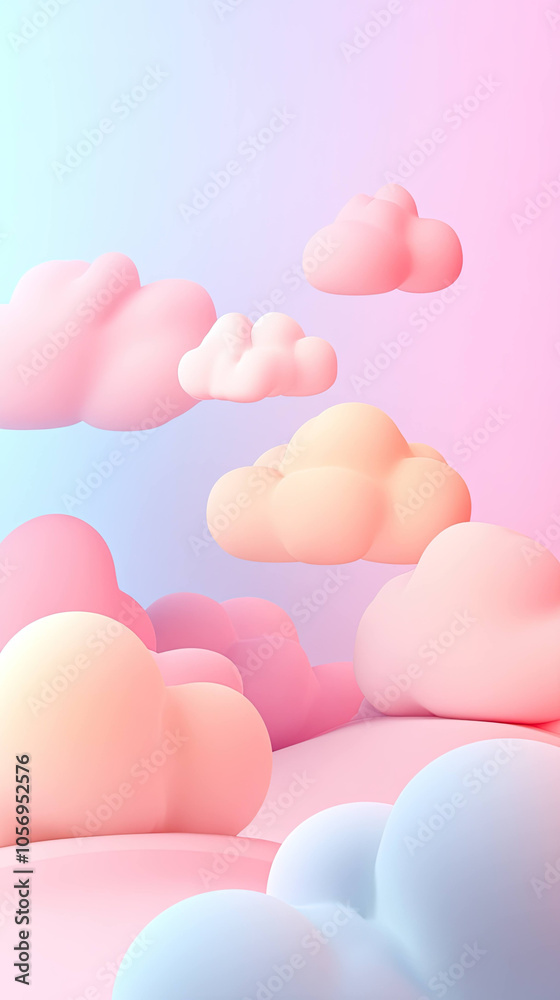 serene landscape featuring soft, pastel clouds in shades of pink, peach, and blue, creating calming and dreamy atmosphere serene landscape featuring soft, pastel clouds in shades of pink, peach, and blue, creating calming and dreamy atmosphere
