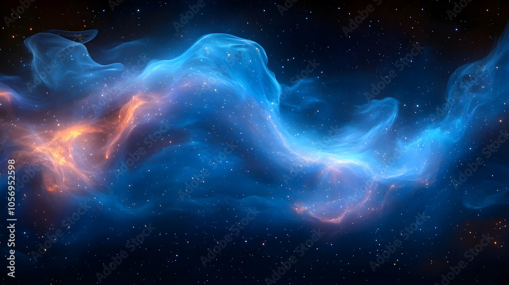 Abstract Space Background with Blue and Orange Nebula Abstract Space Background with Blue and Orange Nebula