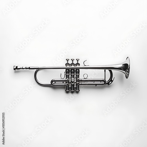 A trumpet on a white background.