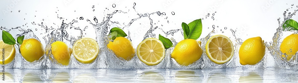 Lemons in Water Splash Lemons in Water Splash