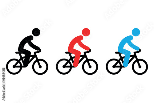 bicycle and cycling icon set for active lifestyle and transportation