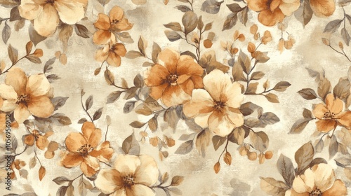 Warm and Cool Floral Watercolor Pattern Design