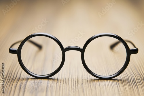 A pair of glasses sitting on top of a wooden table - Interiors