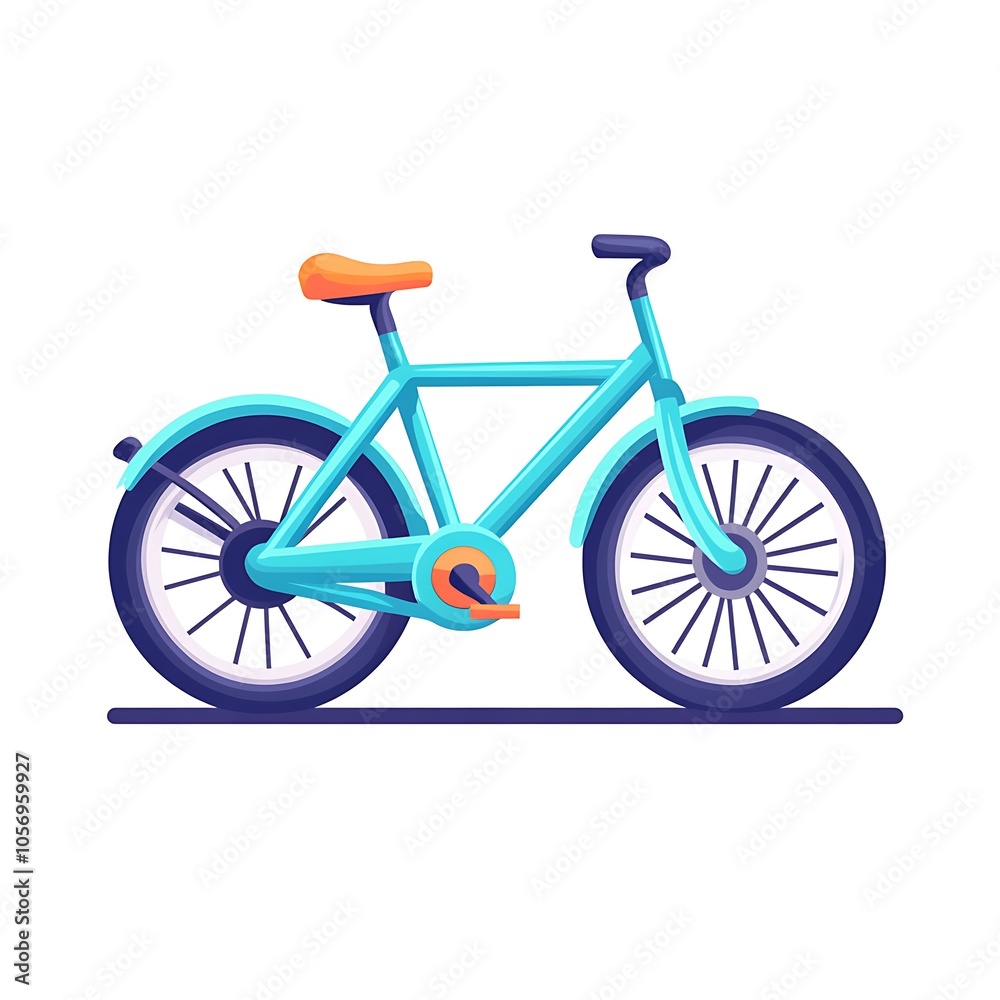 Cartoon bicycle icon representing transportation or fitness on a white background. Cartoon bicycle icon representing transportation or fitness on a white background.