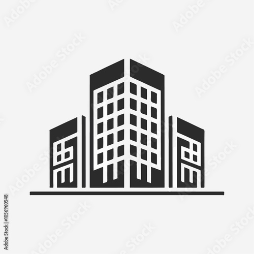 A modern building icon that represents corporate offices, urban business spaces, and the professional world