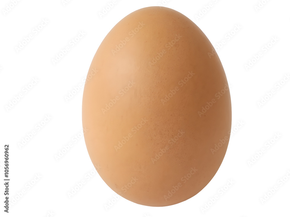 A single, whole, brown egg against a white background A single, whole, brown egg against a white background