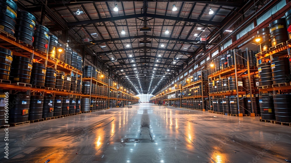Comprehensive View of Steel Beams, Pipes, and Plates Inside an Industrial Warehouse, Emphasizing Industrial Architecture Comprehensive View of Steel Beams, Pipes, and Plates Inside an Industrial Warehouse, Emphasizing Industrial Architecture