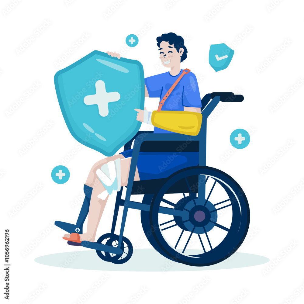 Health disability insurance protection vector illustration Health disability insurance protection vector illustration