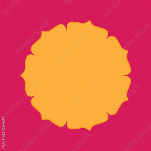 Vibrant Decorative Frame with Yellow-Orange Floral Design on Pink Background, Abstract Vector Art,  Abstract vector art is ideal for use in festive banners, social media posts, event, invitations, etc