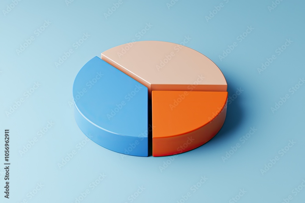 Colorful pie chart on a blue background, representing data visualization and statistical analysis in a modern design. Colorful pie chart on a blue background, representing data visualization and statistical analysis in a modern design.