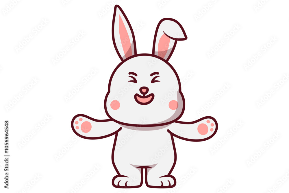 Cute Rabbit with Arms Wide Open Illustration Cute Rabbit with Arms Wide Open Illustration