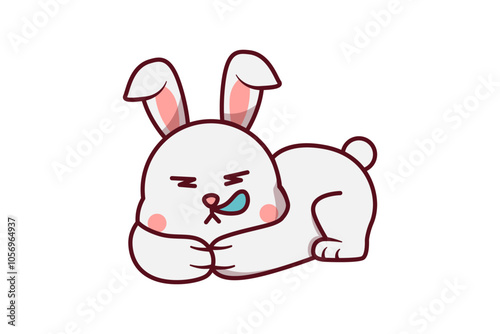 Cute Rabbit Sleeping Illustration