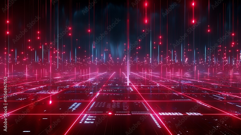 Red and Black Glowing Rain with Light Rendering Red and Black Glowing Rain with Light Rendering