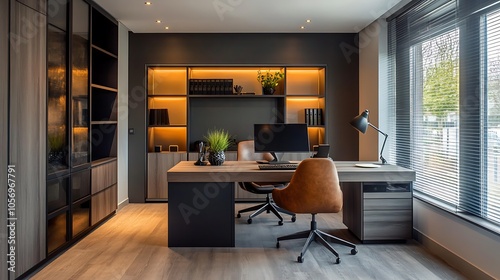 Modern office with open space office interior