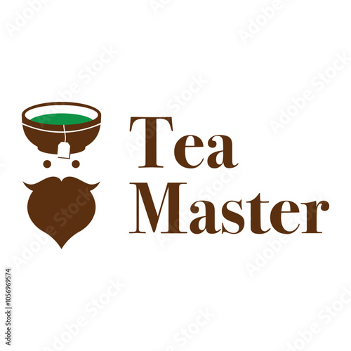 tea master flat minimalist logo design