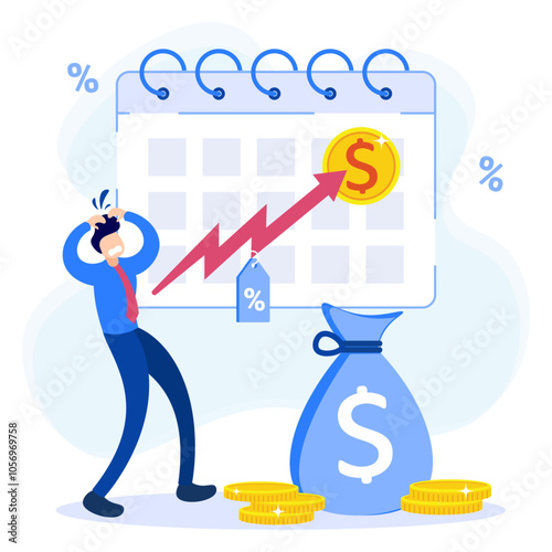 Illustration vector graphic cartoon character of inflation