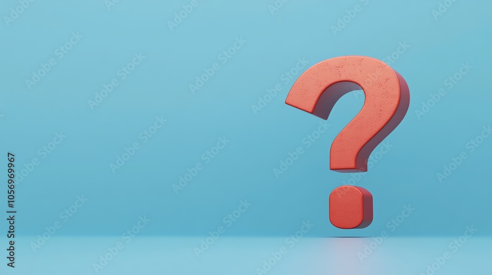 A red question mark on a blue background. A red question mark on a blue background.