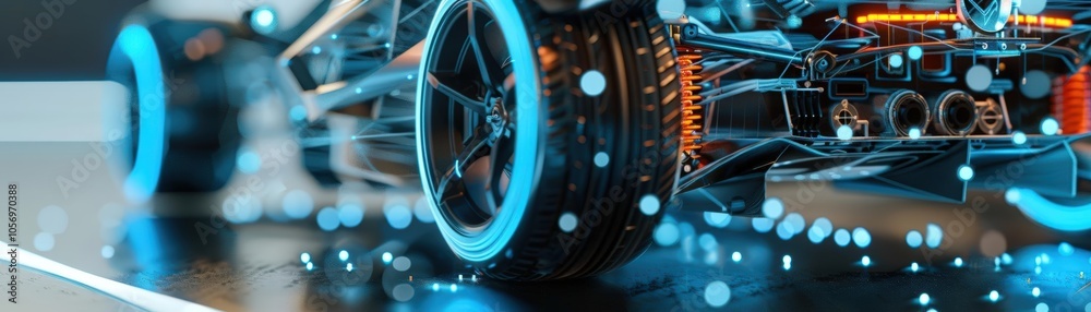 Merge technology and innovation in a mesmerizing 3D representation of an electronic electric car Merge technology and innovation in a mesmerizing 3D representation of an electronic electric car