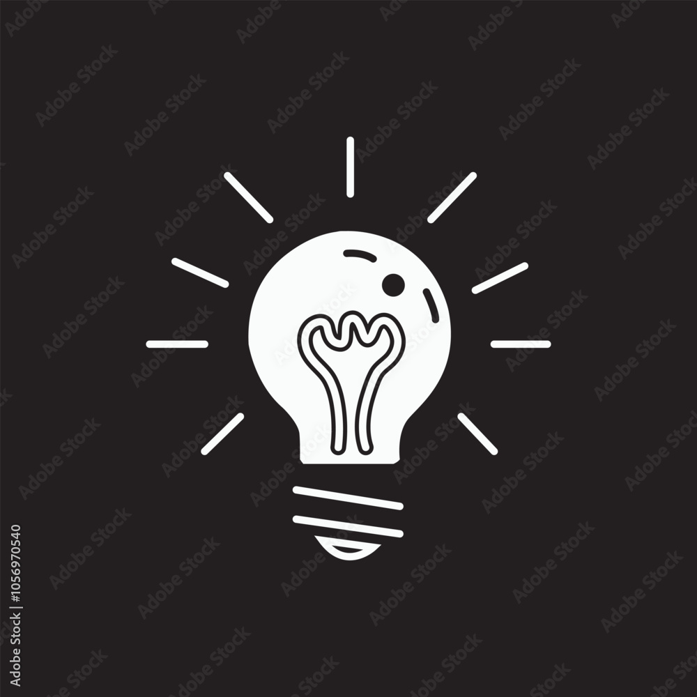 Bulb silhouette icon on white background. Black technology symbol. Bulb silhouette icon on white background. Black technology symbol.