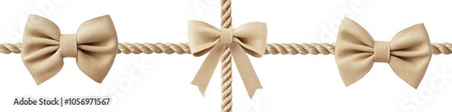 Elegant Beige Bows on Rustic Rope