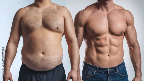 Before and After Body Transformation: From Overweight to Muscular Physique