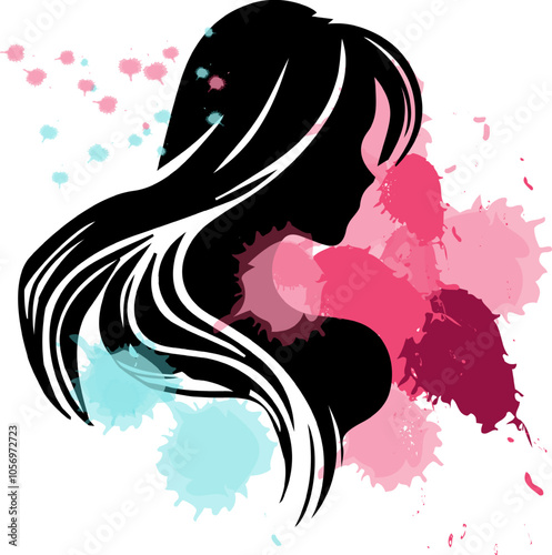 woman with hair and flowers for hair salon