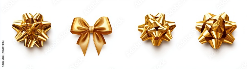 Elegant Gold Bows for Gift Wrapping