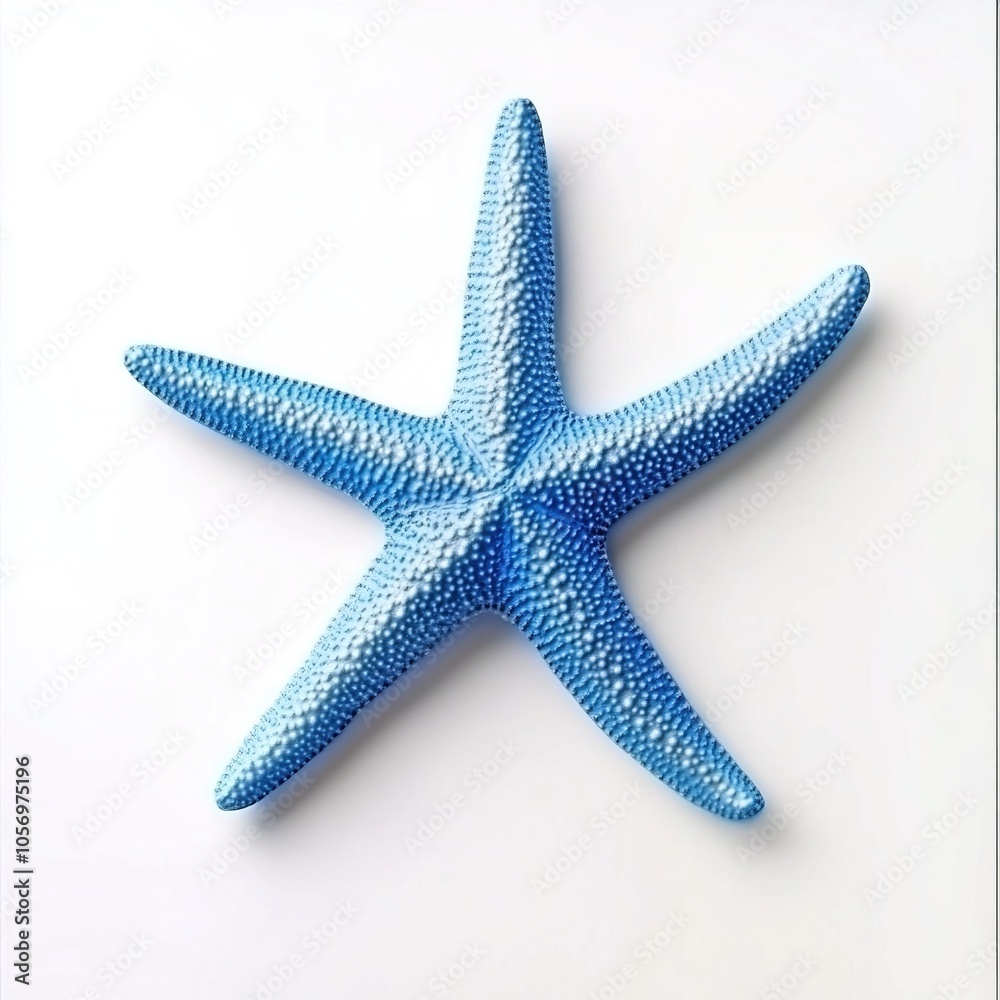 Light blue starfish in vivid colors, cut out isolated on white a background Light blue starfish in vivid colors, cut out isolated on white a background