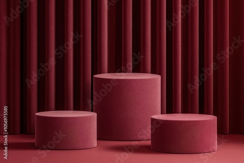 about 3D Podium Maroon Background , Product Stand