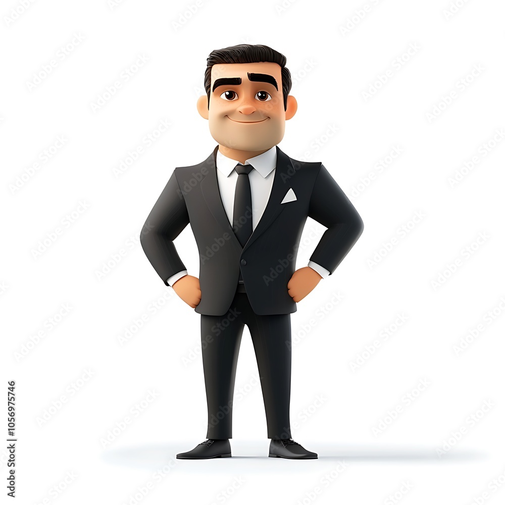 Cartoon guy in a business suit and tie on a white background. Cartoon guy in a business suit and tie on a white background.