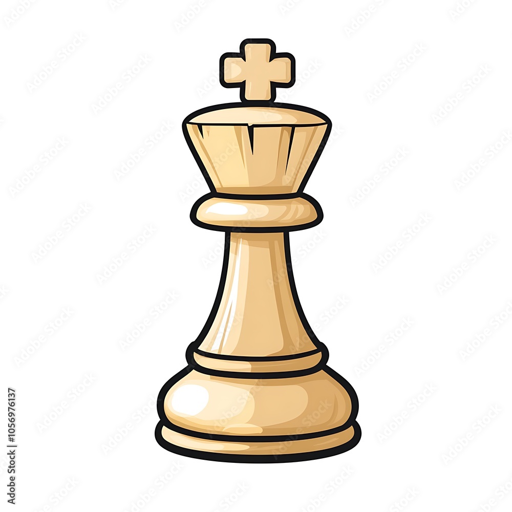 A cartoon chess piece representing strategy or games on a white background. A cartoon chess piece representing strategy or games on a white background.