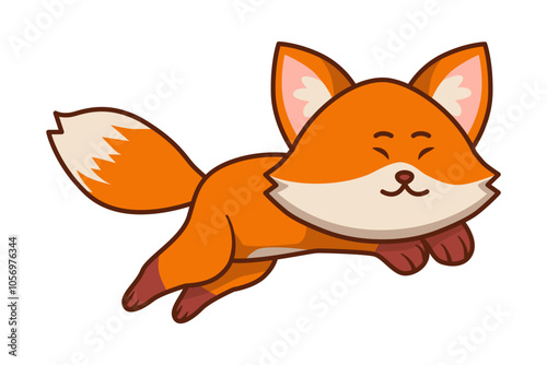 Cute Fox Running Illustration