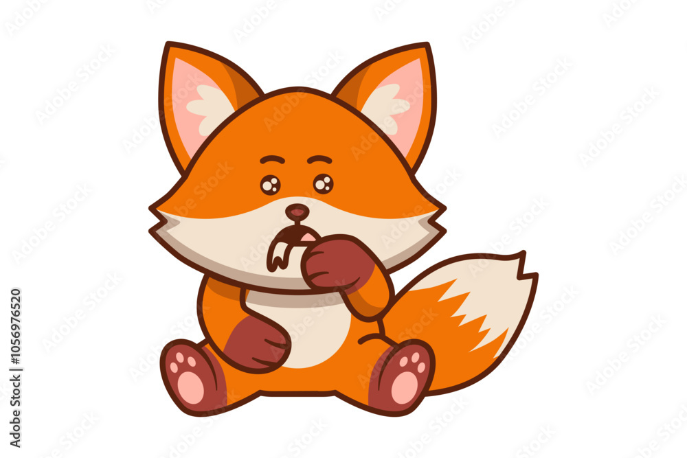 Cute Panda Drooling with Hands on Its Cheeks Illustration Cute Panda Drooling with Hands on Its Cheeks Illustration