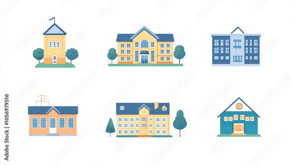 Fototapeta premium Diverse Building Illustrations