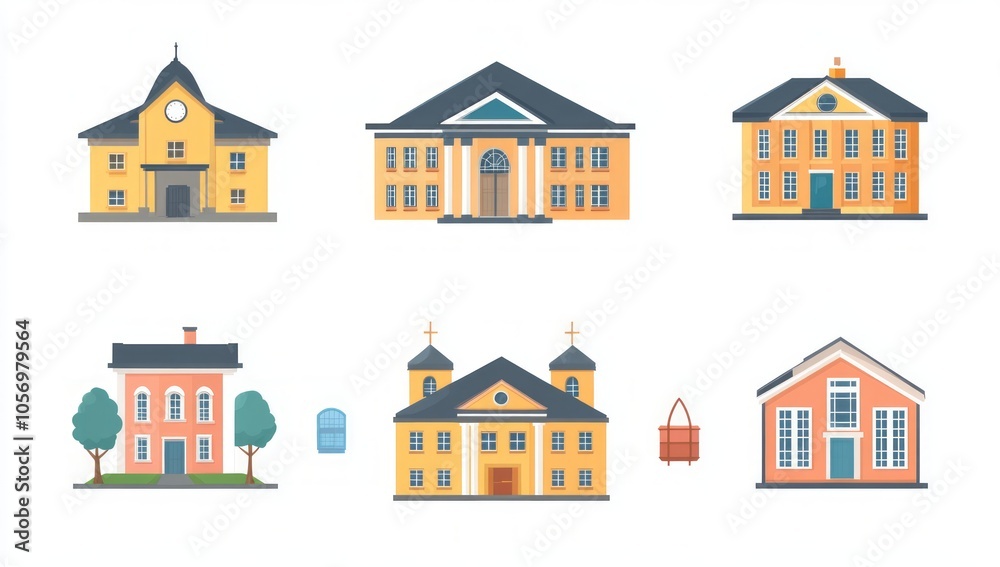 Elegant Building Illustrations Elegant Building Illustrations