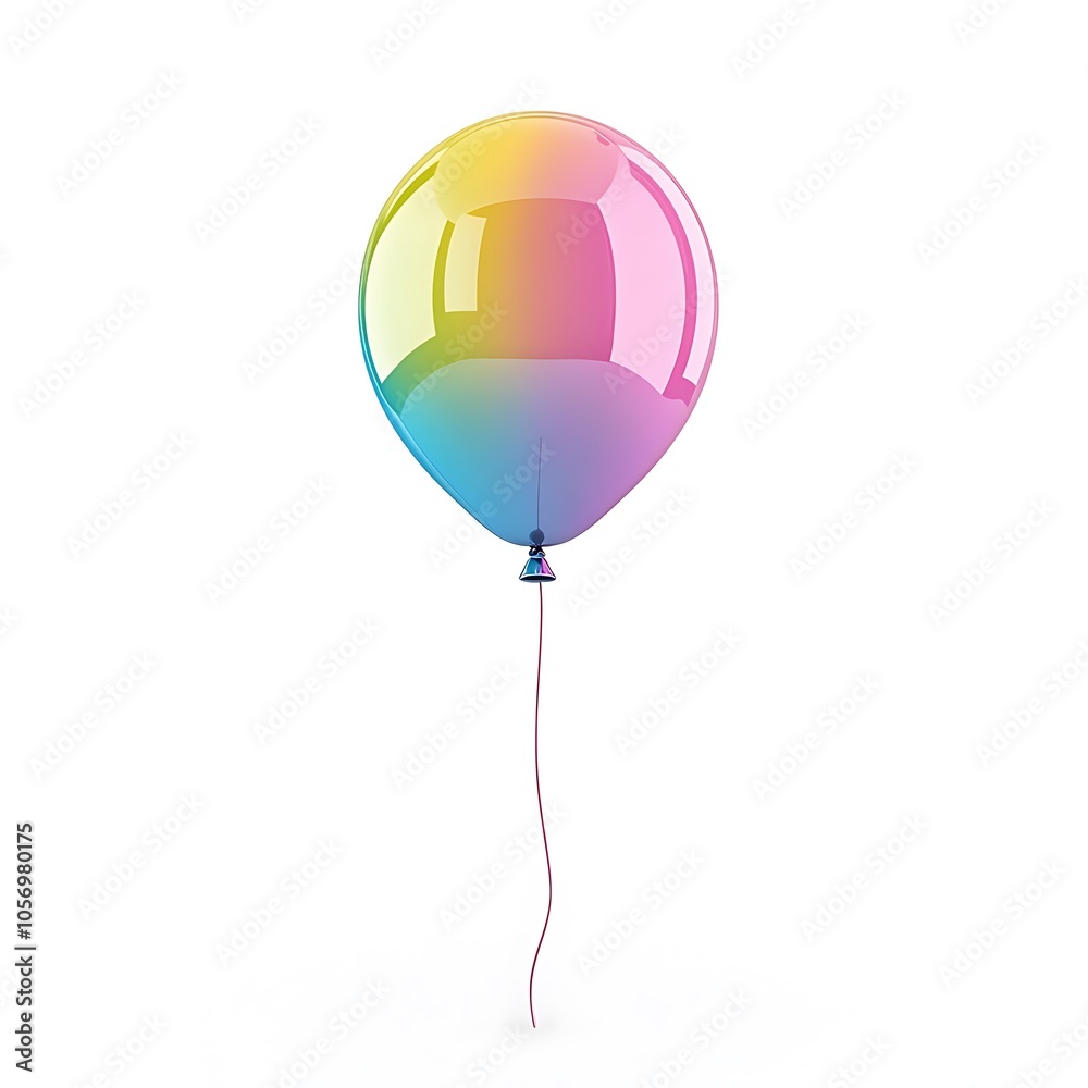 Cartoon balloon with a string in a vibrant color on a white background. Cartoon balloon with a string in a vibrant color on a white background.