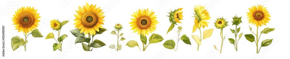 Fototapeta premium Watercolor Sunflowers
