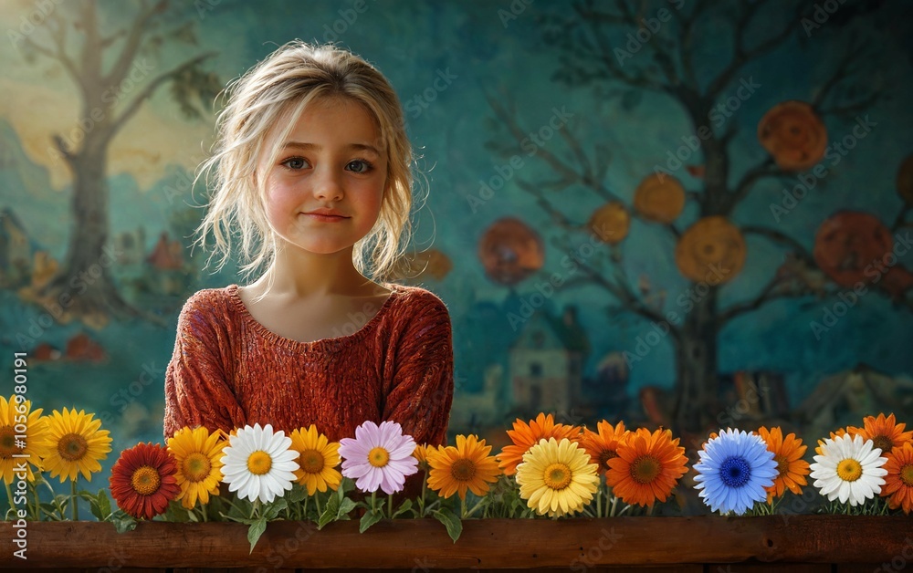 kindergarten, child standing in front of flower bed, wallpaper with fancy designs, activities, design, lesson, gardening kindergarten, child standing in front of flower bed, wallpaper with fancy designs, activities, design, lesson, gardening