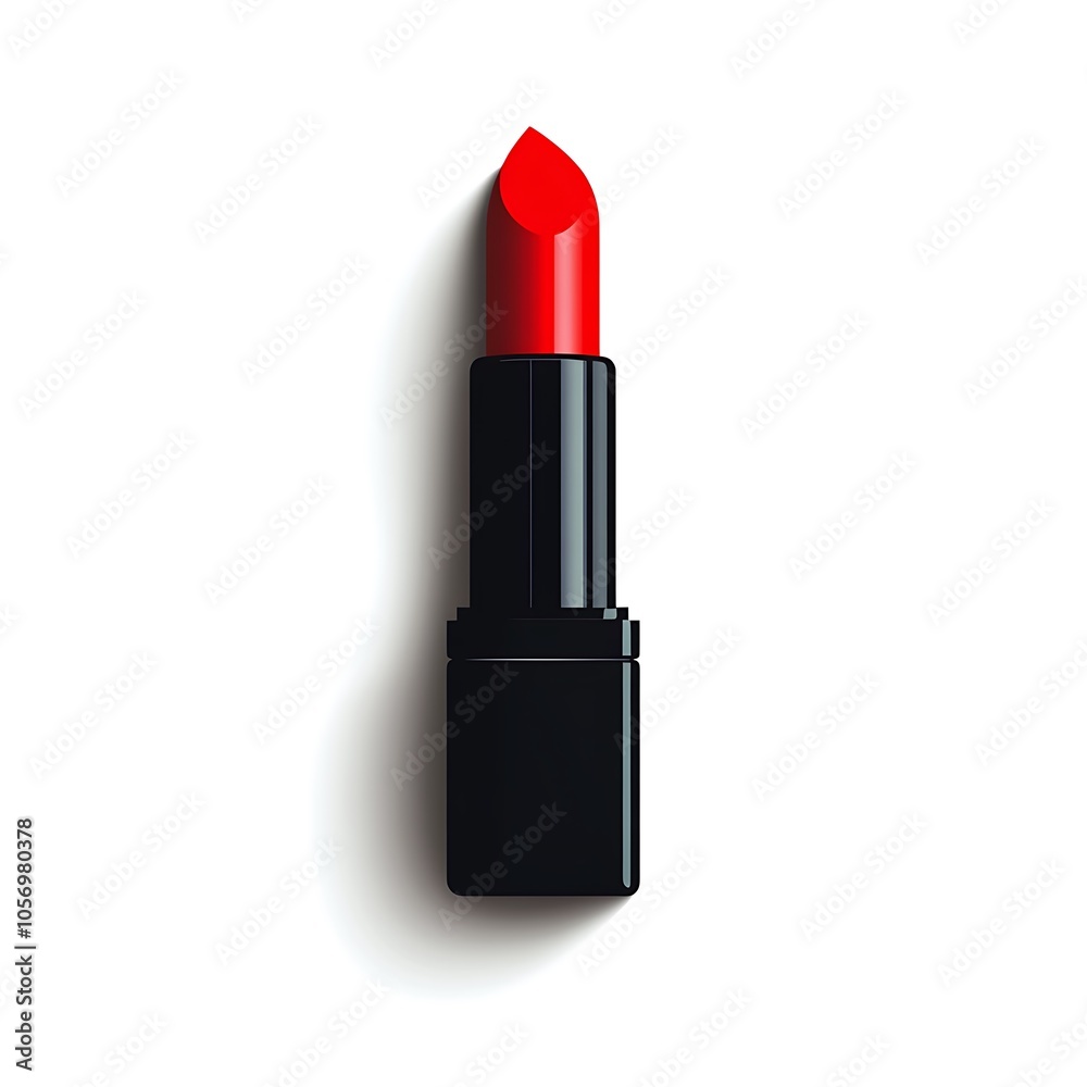 Cartoon lipstick with a bold red color on a white background. Cartoon lipstick with a bold red color on a white background.