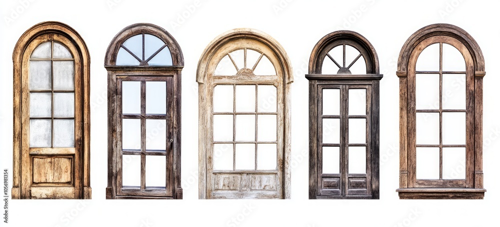 Obraz premium Vintage Arch Windows and Doors