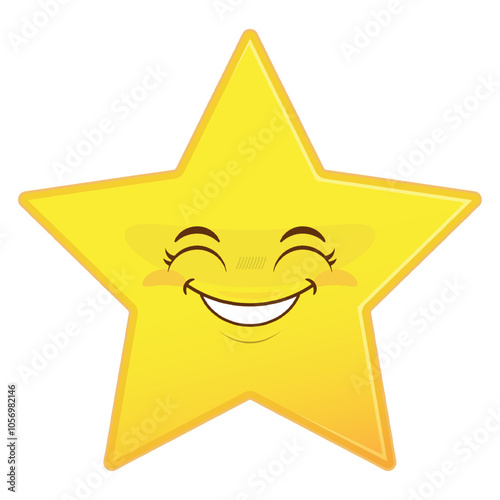 star smile face cartoon cute