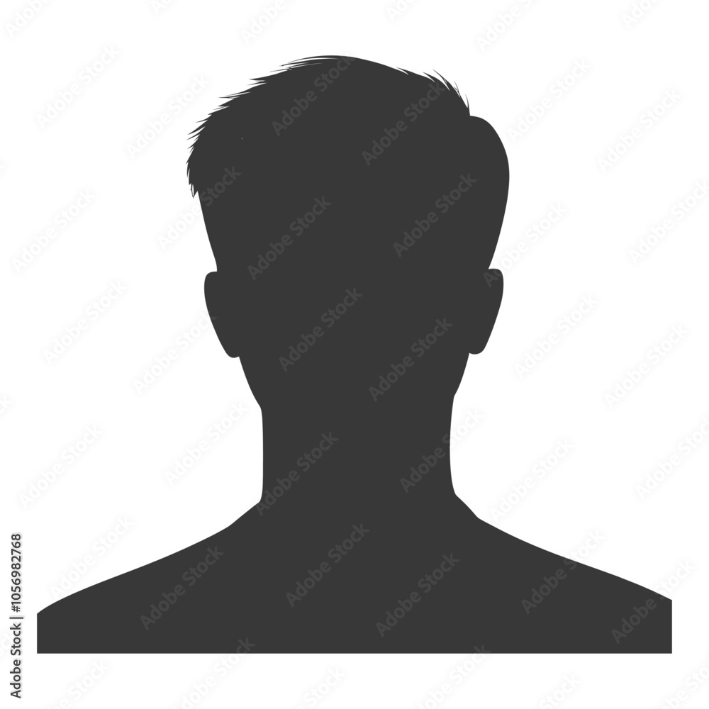 Silhouette of a Male Head and Shoulders Silhouette of a Male Head and Shoulders