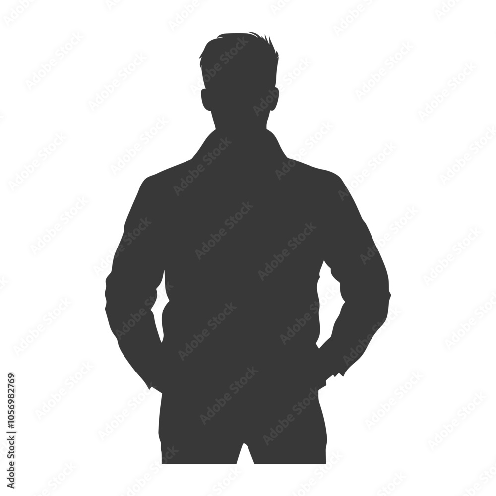 Silhouette of a Man with Hands in Pockets Silhouette of a Man with Hands in Pockets