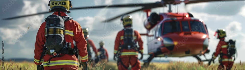 Fototapeta premium Visualize the importance of teamwork in emergency response with lifelike 3D renders of coordinated efforts